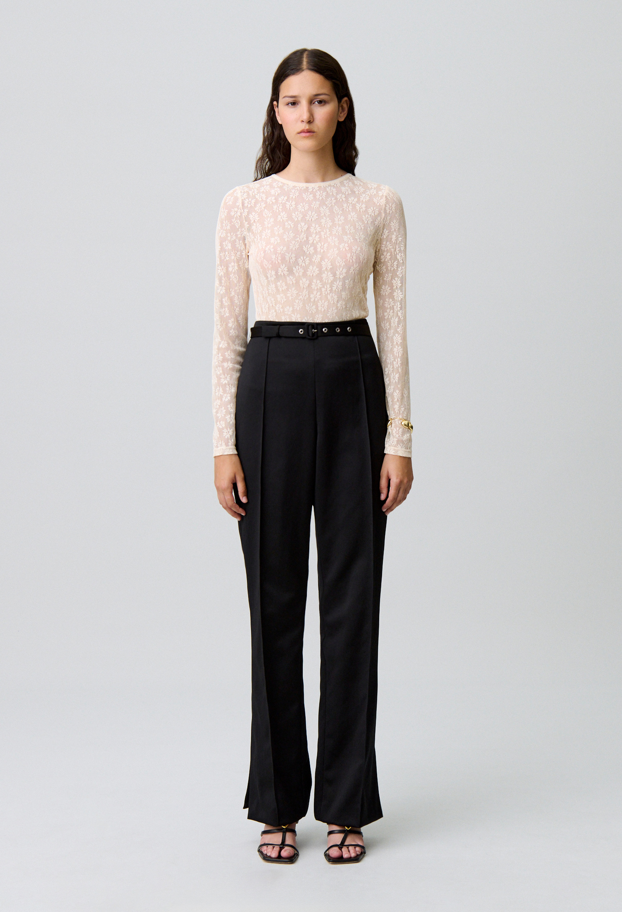 Top transparente de encaje - Mujer - Crudo - Claudie Pierlot