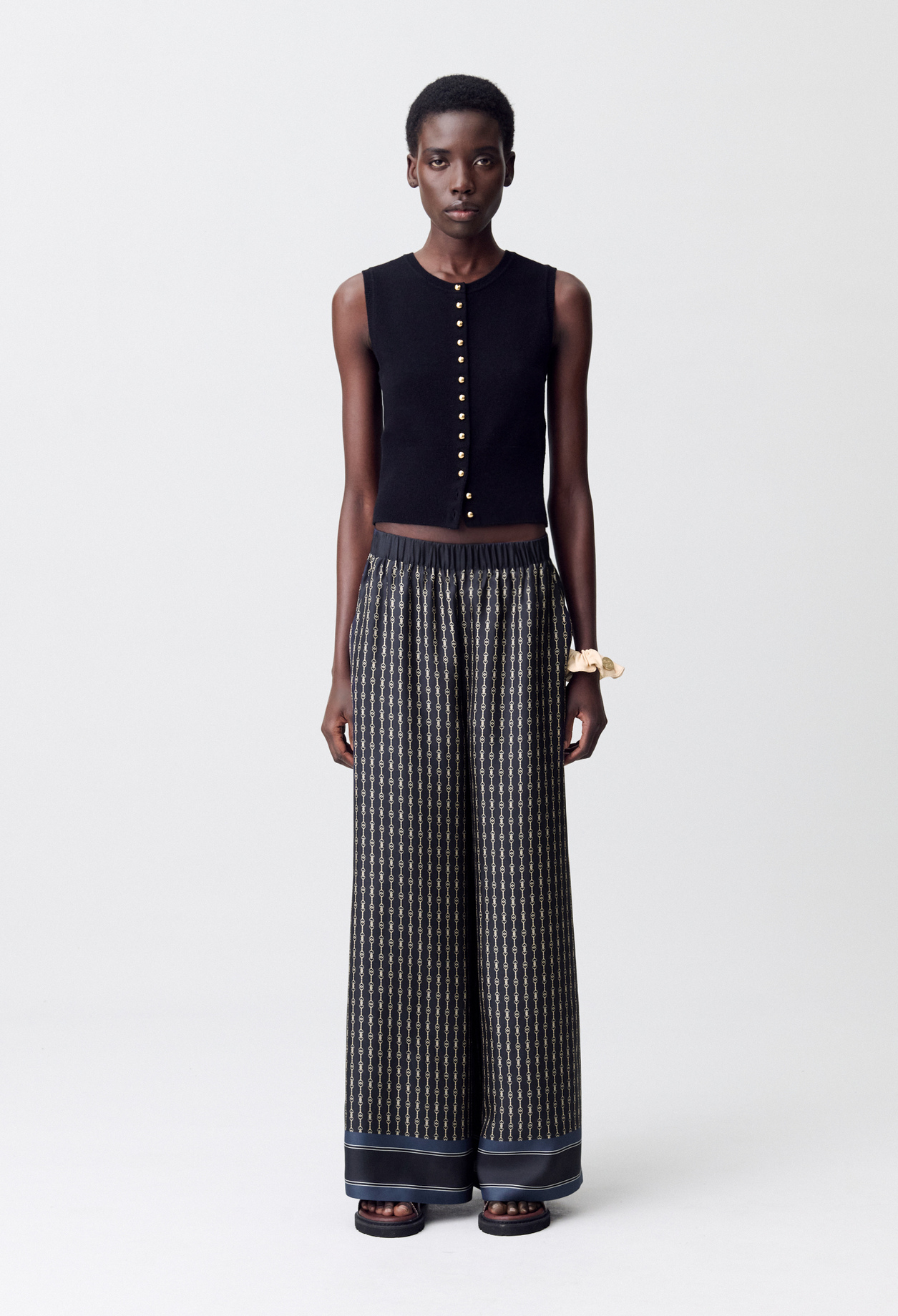 Pantalón fluido estampado - Mujer - Estampado oscuro - Claudie Pierlot