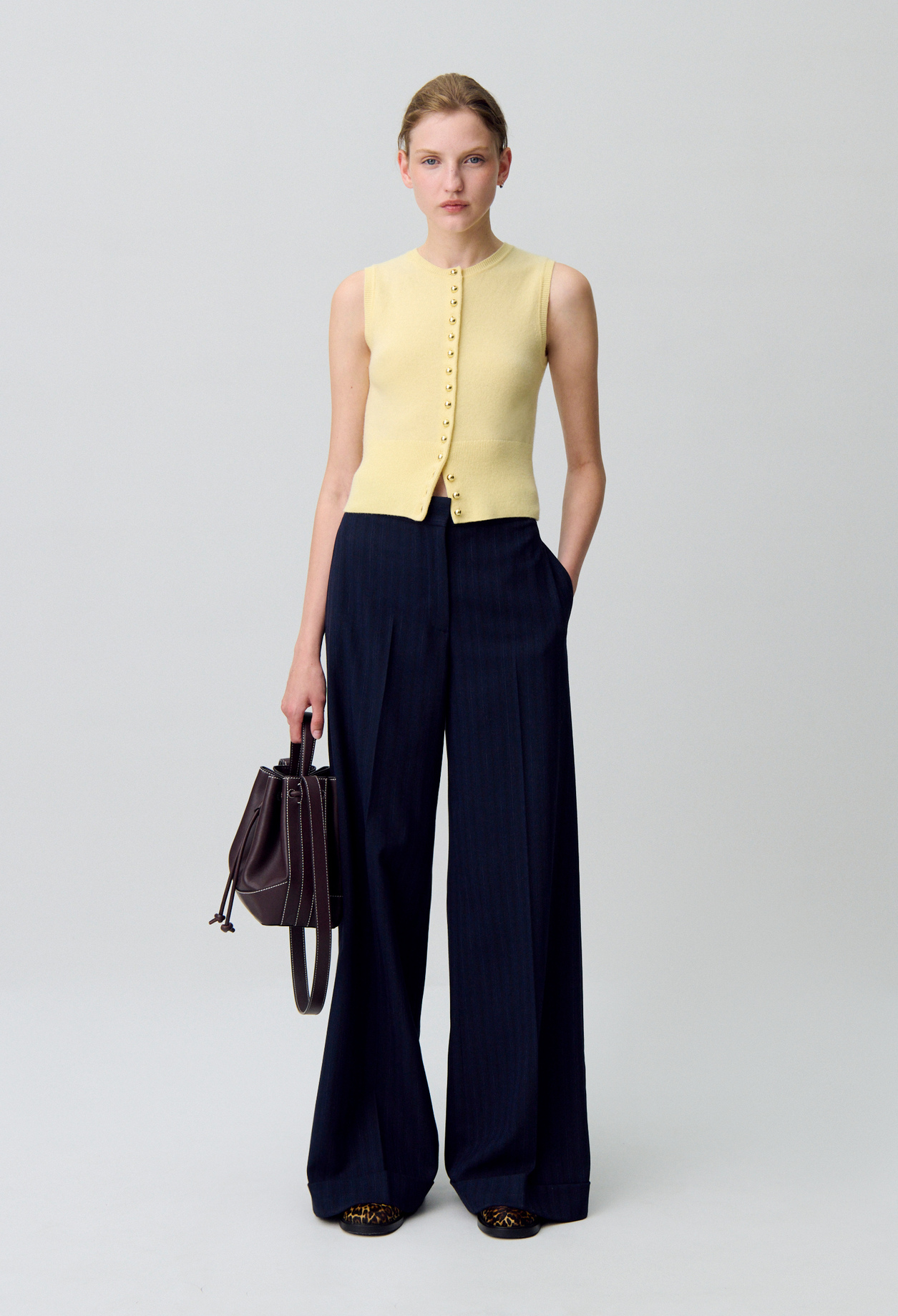 Top de punto con botones - Mujer - Amarillo layette - Claudie Pierlot