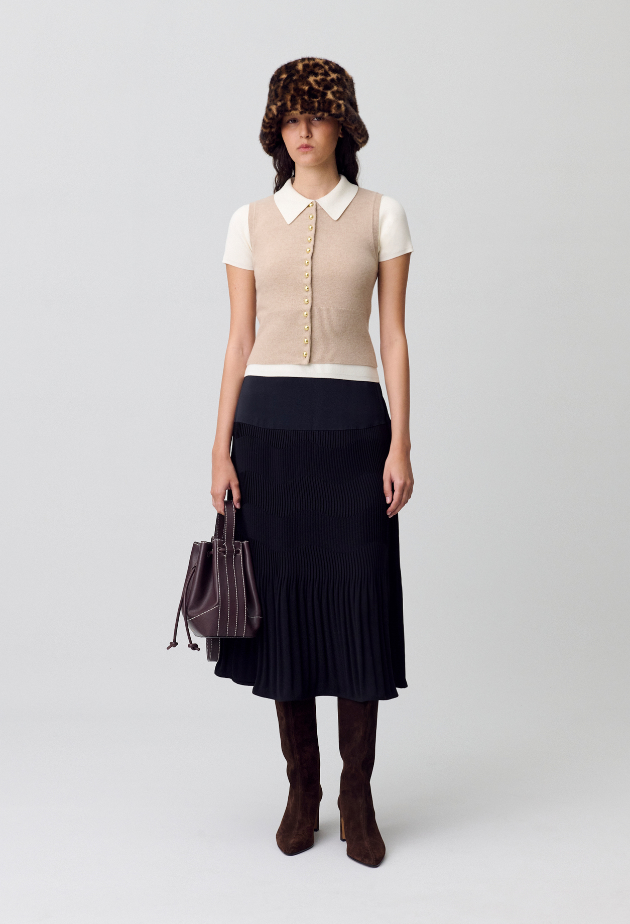 Falda larga plisada - Mujer - Negro - Claudie Pierlot