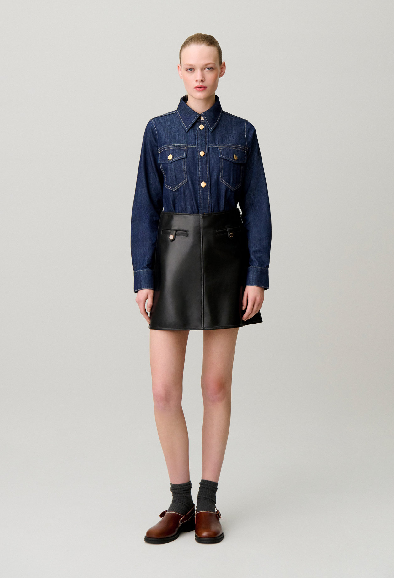 Camisa de denim suave - Mujer - Vaquero azul - Claudie Pierlot