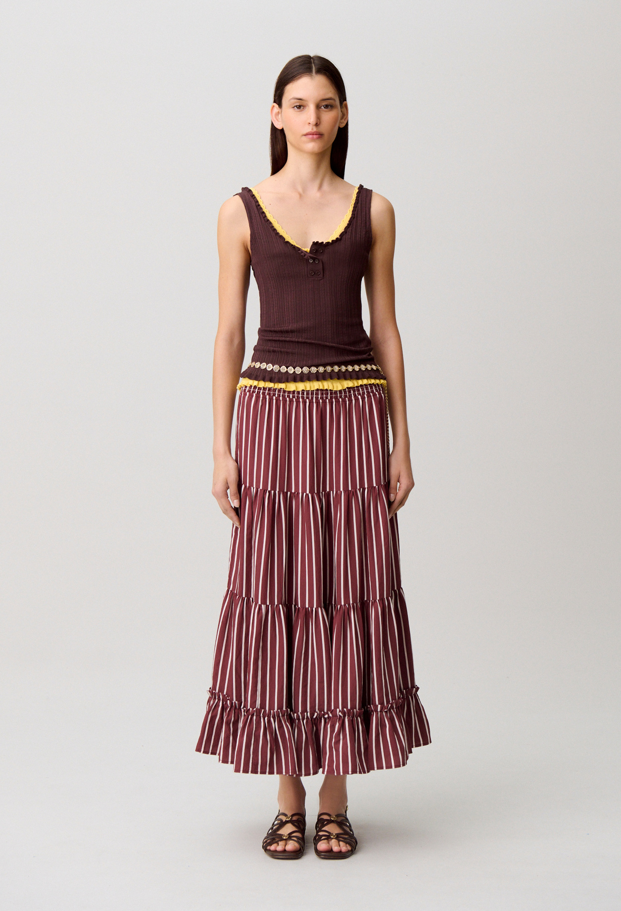 Falda larga de rayas - Mujer - Dos tonos - Claudie Pierlot