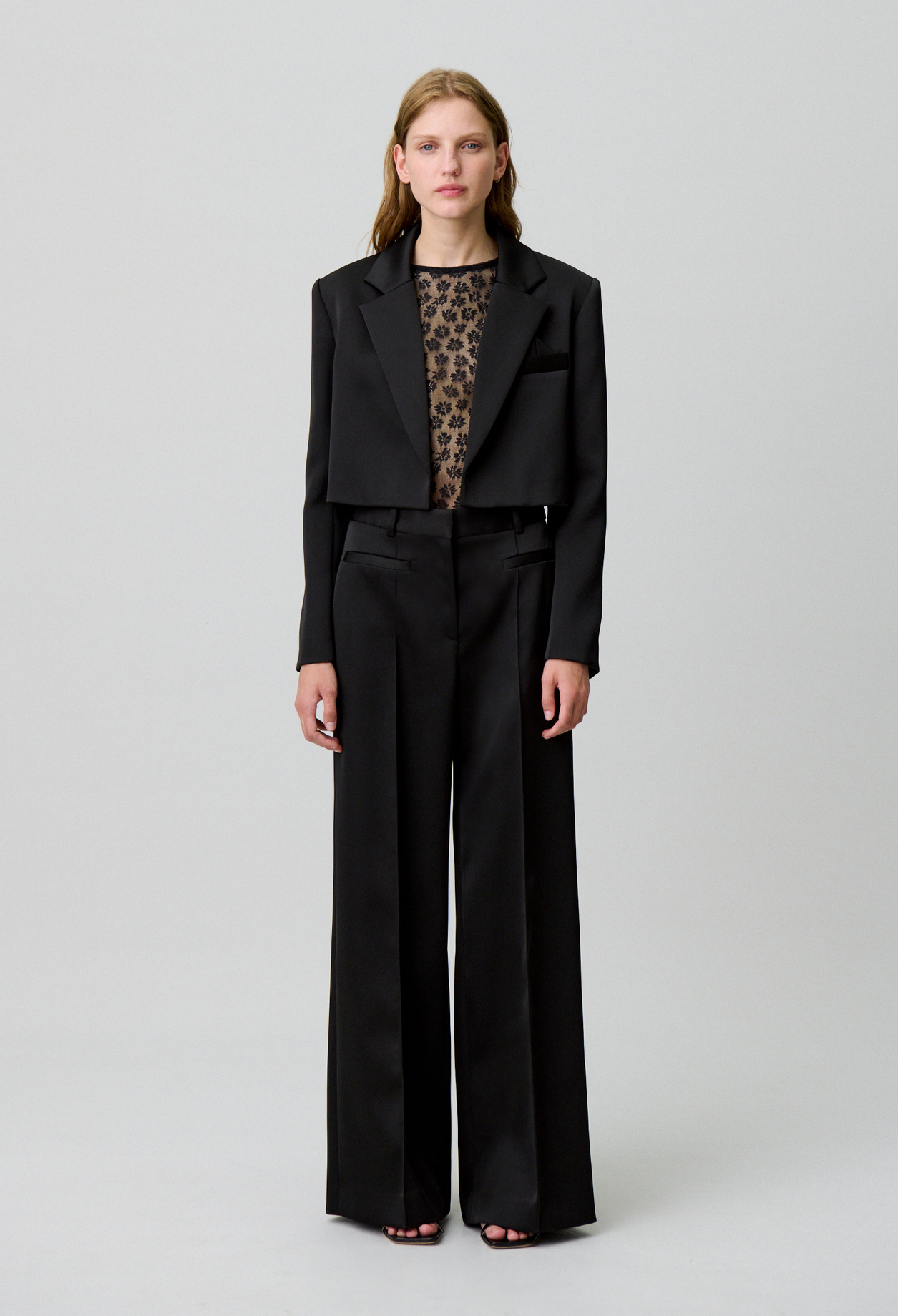 Pantalón de sastre de satén - Mujer - Negro - Claudie Pierlot