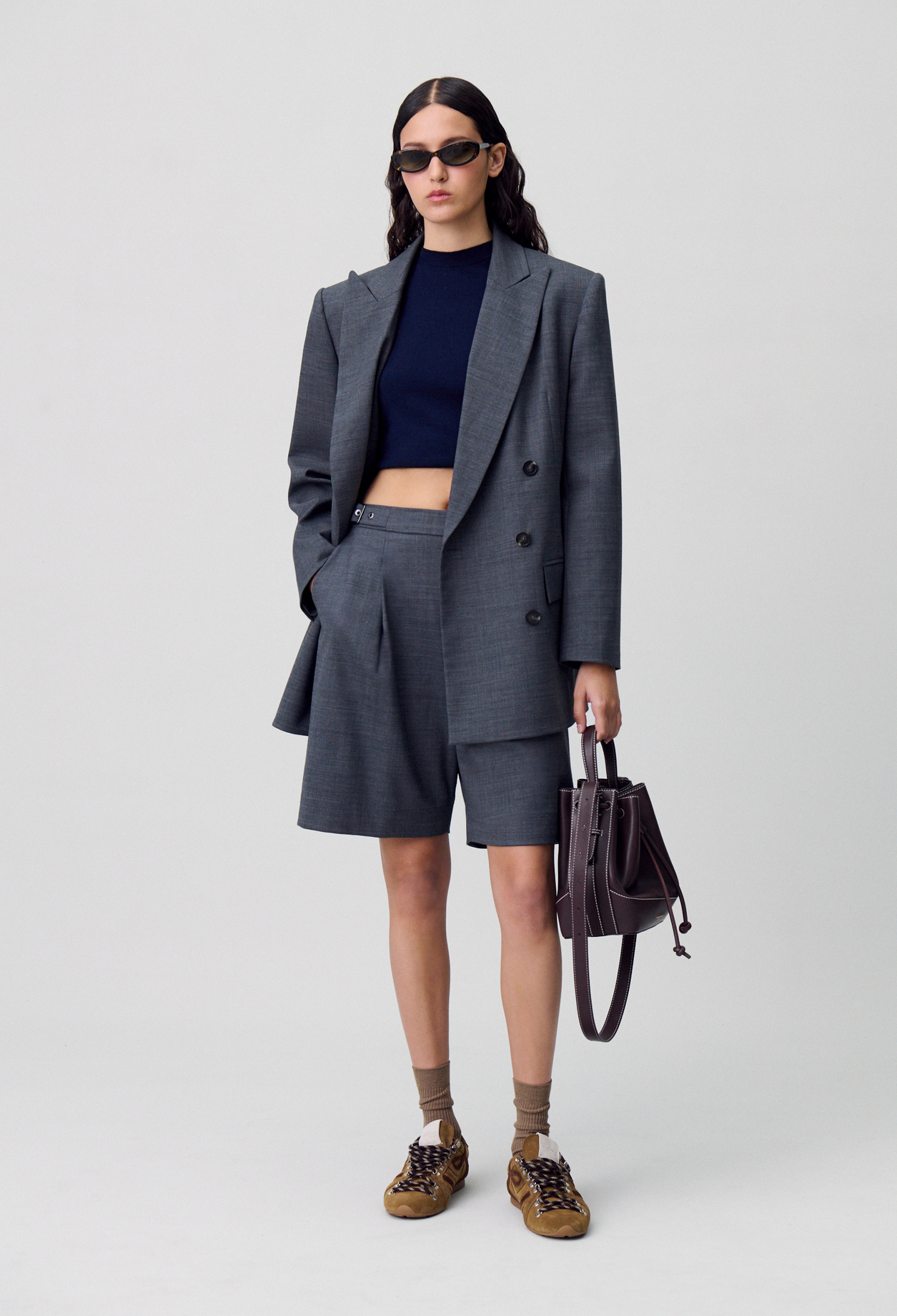 Chaqueta cruzada de traje - Mujer - Antracita - Claudie Pierlot